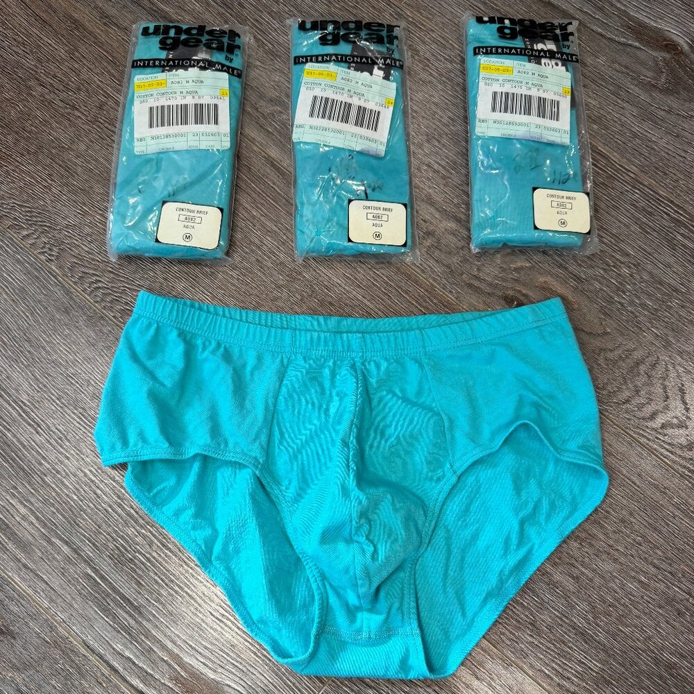 Vintage Undergear by International Male Men’s Briefs Aqua Size Medium Lot of 3